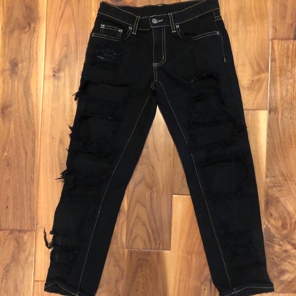 Carmar black distressed jeans